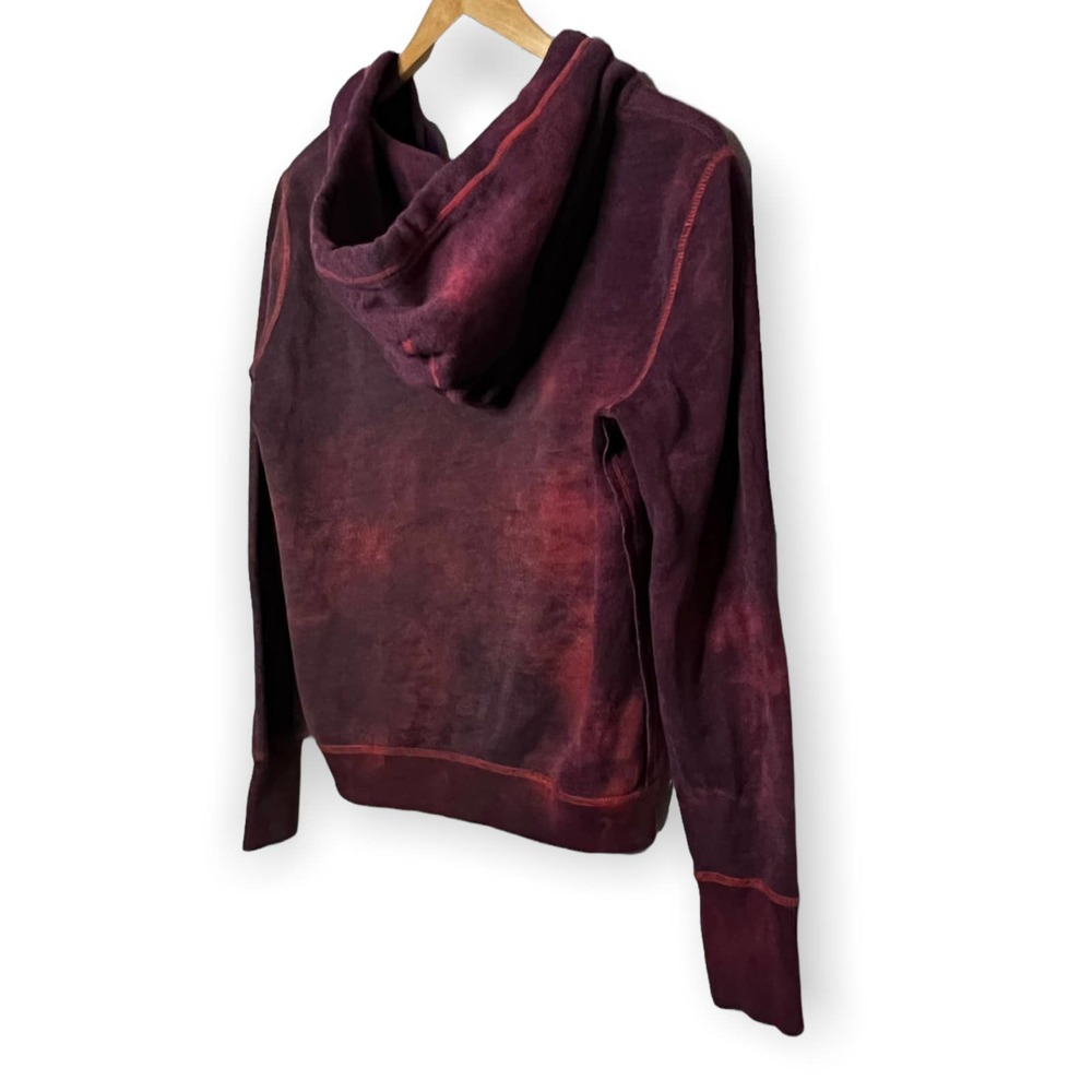 Tie Dyed Upcycled AEO New York Manhattan Purple Long Sleeve Full Zip Hoodie Sz M - Picture 8 of 12